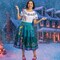 Deluxe Womens Mirabel Madrigal Costume Colorful, Encanto Dress With Shoulder Bow Detail